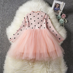 Baby Girls Spring Winter Long Sleeve Tutu Lace Dresses Infantil Newborn 1st Birthday Party Clothes Christening Gown Casual Wear - MISSCLAUS