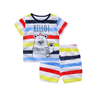 Cartoon Clothing Baby Boy Summer Clothes T-shirt Baby Girl Casual Clothing Sets - MISSCLAUS
