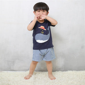 Cartoon Clothing Baby Boy Summer Clothes T-shirt Baby Girl Casual Clothing Sets - MISSCLAUS