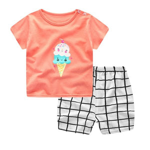 Cartoon Clothing Baby Boy Summer Clothes T-shirt Baby Girl Casual Clothing Sets - MISSCLAUS