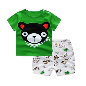 Cartoon Clothing Baby Boy Summer Clothes T-shirt Baby Girl Casual Clothing Sets - MISSCLAUS