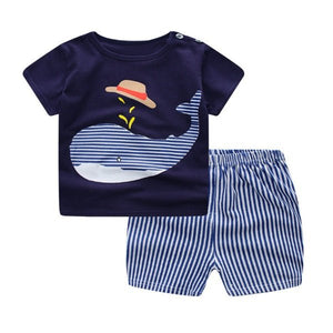Cartoon Clothing Baby Boy Summer Clothes T-shirt Baby Girl Casual Clothing Sets - MISSCLAUS