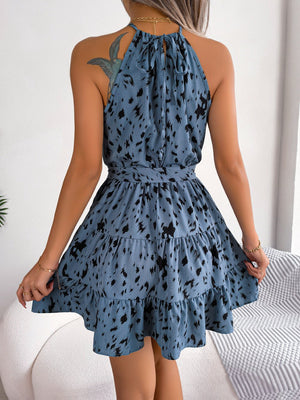 Casual Leopard Print Ruffled Swing Dress Summer Fashion Beach Dresses Women - MISSCLAUS