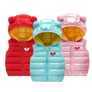 Children Warm Down Vest Autumn Baby Boys Girls Sleeveless Waistcoat Kids Outerwear Vests Children Hooded Jackets - MISSCLAUS