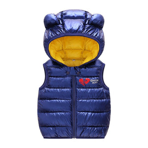 Children Warm Down Vest Autumn Baby Boys Girls Sleeveless Waistcoat Kids Outerwear Vests Children Hooded Jackets - MISSCLAUS