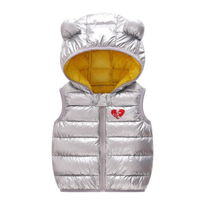 Children Warm Down Vest Autumn Baby Boys Girls Sleeveless Waistcoat Kids Outerwear Vests Children Hooded Jackets - MISSCLAUS