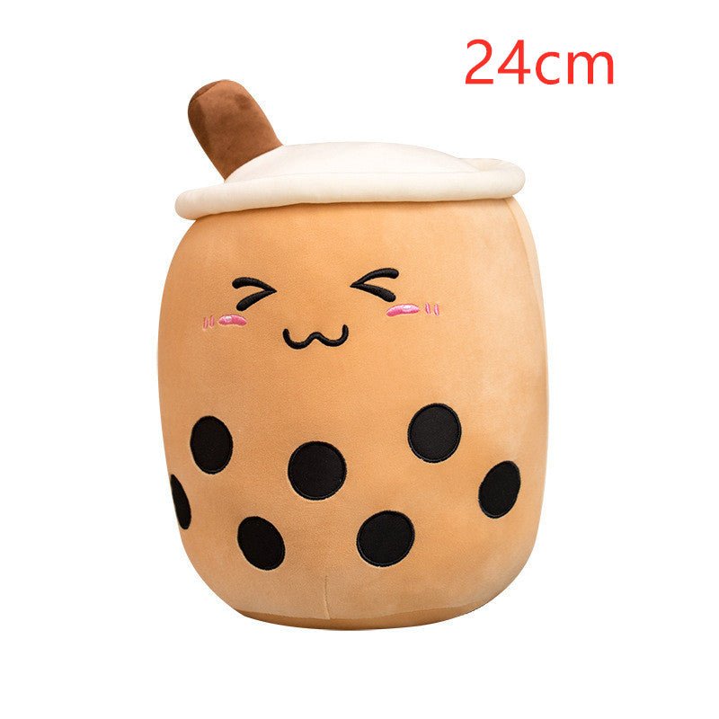 Cute Fruit Drink Plush Stuffed Soft Strawberry Milk Tea Plush Boba Tea Cup Toy Bubble Tea Pillow Cushion Kids Gift - MISSCLAUS
