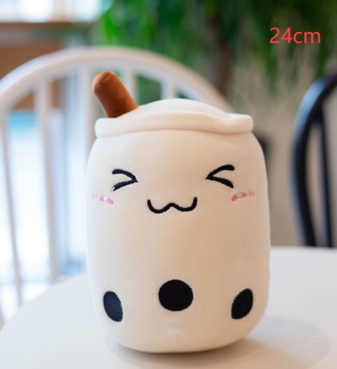 Cute Fruit Drink Plush Stuffed Soft Strawberry Milk Tea Plush Boba Tea Cup Toy Bubble Tea Pillow Cushion Kids Gift - MISSCLAUS