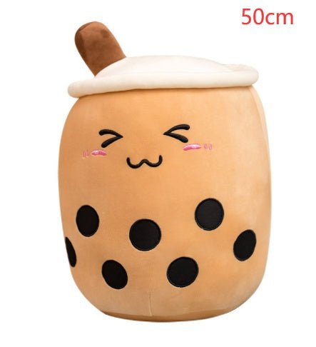 Cute Fruit Drink Plush Stuffed Soft Strawberry Milk Tea Plush Boba Tea Cup Toy Bubble Tea Pillow Cushion Kids Gift - MISSCLAUS