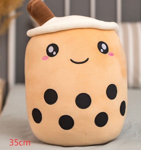 Cute Fruit Drink Plush Stuffed Soft Strawberry Milk Tea Plush Boba Tea Cup Toy Bubble Tea Pillow Cushion Kids Gift - MISSCLAUS