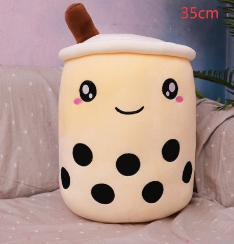 Cute Fruit Drink Plush Stuffed Soft Strawberry Milk Tea Plush Boba Tea Cup Toy Bubble Tea Pillow Cushion Kids Gift - MISSCLAUS