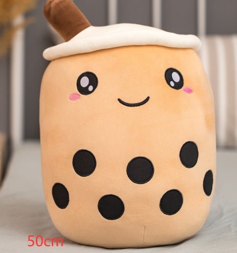 Cute Fruit Drink Plush Stuffed Soft Strawberry Milk Tea Plush Boba Tea Cup Toy Bubble Tea Pillow Cushion Kids Gift - MISSCLAUS