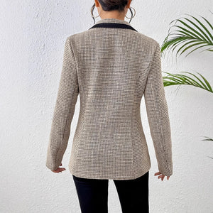Graceful And Fashionable Houndstooth Color Matching Plaid Graceful Suit Jacket - MISSCLAUS