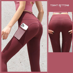 Gym Sport Seamless Leggings With Pockets Push Up High Waist Pants Women Fitness Running Yoga Pants Gym Sport Seamless Leggings - MISSCLAUS