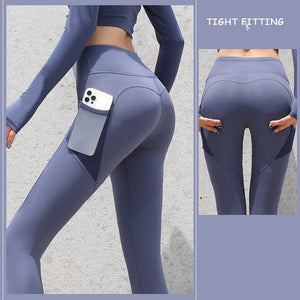 Gym Sport Seamless Leggings With Pockets Push Up High Waist Pants Women Fitness Running Yoga Pants Gym Sport Seamless Leggings - MISSCLAUS
