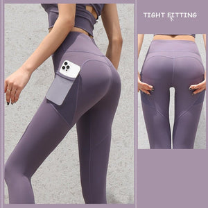 Gym Sport Seamless Leggings With Pockets Push Up High Waist Pants Women Fitness Running Yoga Pants Gym Sport Seamless Leggings - MISSCLAUS