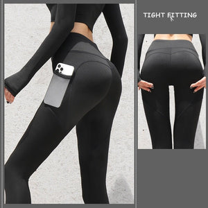 Gym Sport Seamless Leggings With Pockets Push Up High Waist Pants Women Fitness Running Yoga Pants Gym Sport Seamless Leggings - MISSCLAUS