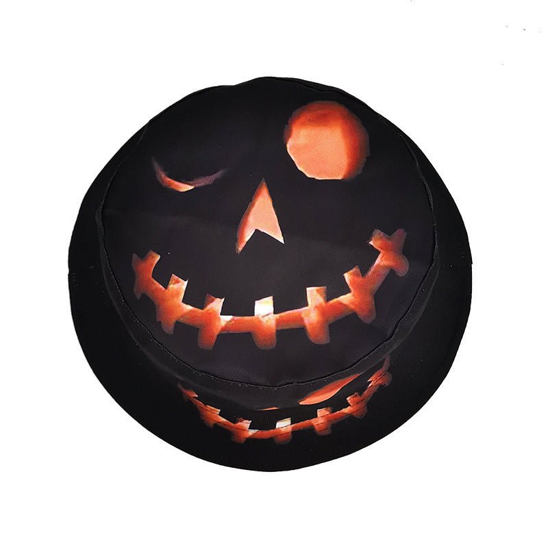 Halloween Hats Creative Cartoon Pumpkin Grimace Printed Sun - shade Fisherman Hat - MISSCLAUS