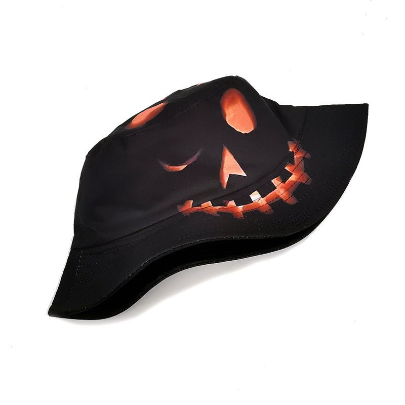 Halloween Hats Creative Cartoon Pumpkin Grimace Printed Sun - shade Fisherman Hat - MISSCLAUS