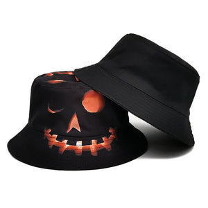 Halloween Hats Creative Cartoon Pumpkin Grimace Printed Sun - shade Fisherman Hat - MISSCLAUS