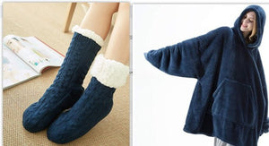 Hoodie Sweatshirt With Big Pocket Tops Sweater Comfortable Loose Double - Sided Fleece Thicker Wearable Blanket - MISSCLAUS