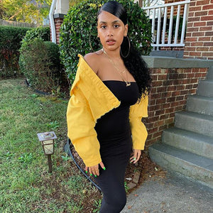 Jacket Women Streetwear Denim Jacket Women Outwear Bodycon Jeans Jackets Women Coat Casual Ladies Cropped Jackets - MISSCLAUS