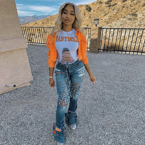 Jacket Women Streetwear Denim Jacket Women Outwear Bodycon Jeans Jackets Women Coat Casual Ladies Cropped Jackets - MISSCLAUS