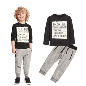 Kids Boys Clothing Set Baby Boy Casual Clothes Spring Autumn Ccotton Long Sleeves T-shirt Pants 2pcs Suit For 3 - 7 Years - MISSCLAUS