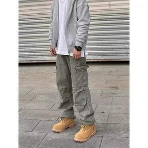 Loose Straight Heavy Stone Washed Retro Casual Denim Trousers - MISSCLAUS