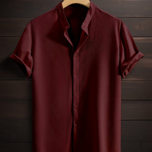 Men's Casual Breathable Polyester Fiber Stand Collar Shirt - MISSCLAUS