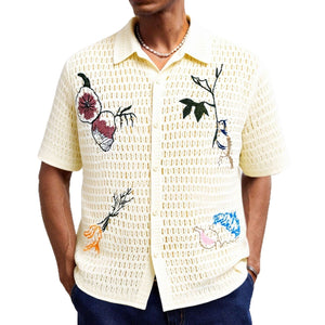 Men's Embroidery Knitwear Summer Short Sleeve Shirt - MISSCLAUS
