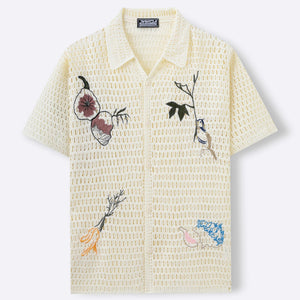 Men's Embroidery Knitwear Summer Short Sleeve Shirt - MISSCLAUS