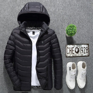New Heated Jacket Coat USB Electric Jacket Cotton Coat Heater Thermal Clothing Heating Vest Men's Clothes Winter - MISSCLAUS