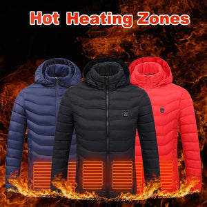 New Heated Jacket Coat USB Electric Jacket Cotton Coat Heater Thermal Clothing Heating Vest Men's Clothes Winter - MISSCLAUS