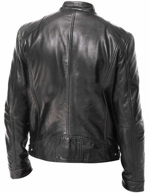 PU Leather Jacket Slim Leather Jacket - MISSCLAUS