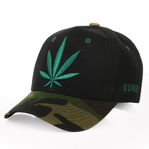 Simple Green Maple Leaf Hemp Leaf Caps Men And Women Baseball Caps Shopping - MISSCLAUS