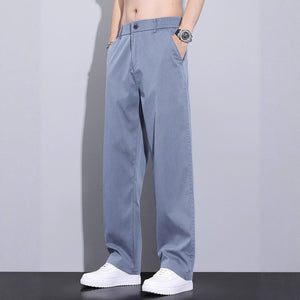 Thin Stretch Business Straight Loose - fitting Wide - leg Trousers - MISSCLAUS