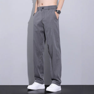 Thin Stretch Business Straight Loose - fitting Wide - leg Trousers - MISSCLAUS