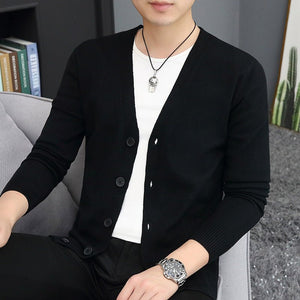 Thin Trendy Casual Outdoor Cotton Knitwear Black Sweater - MISSCLAUS