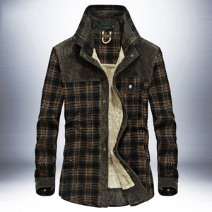 Winter Jacket Men Thicken Warm Fleece Jackets Coats Pure Cotton Plaid Jacket Military Clothes - MISSCLAUS
