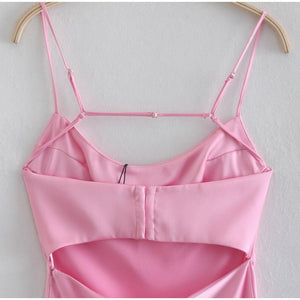 Women Camis Satin Long Dresses Elegant Sleeveless Slip Holiday Party Dresses Sexy Casual Backless Summer Dresses - MISSCLAUS