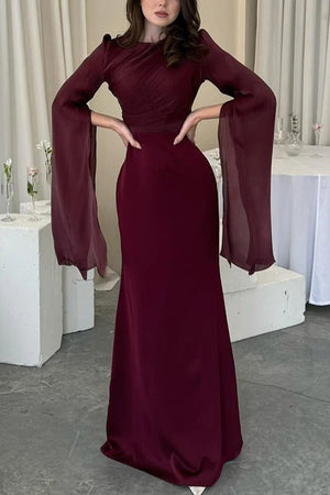 Women's Fashion Temperament Crew Neck Slim Fit Dress - MISSCLAUS