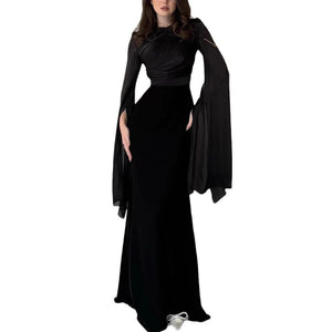 Women's Fashion Temperament Crew Neck Slim Fit Dress - MISSCLAUS