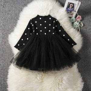 Baby Girls Spring Winter Long Sleeve Tutu Lace Dresses Infantil Newborn 1st Birthday Party Clothes Christening Gown Casual Wear - MISSCLAUS