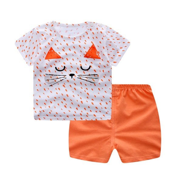 Cartoon Clothing Baby Boy Summer Clothes T-shirt Baby Girl Casual Clothing Sets - MISSCLAUS