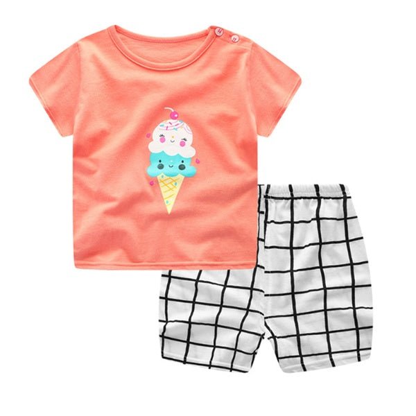 Cartoon Clothing Baby Boy Summer Clothes T-shirt Baby Girl Casual Clothing Sets - MISSCLAUS