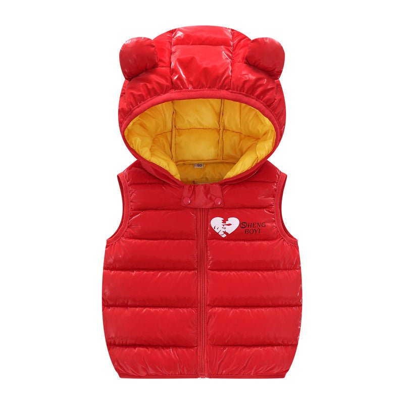 Children Warm Down Vest Autumn Baby Boys Girls Sleeveless Waistcoat Kids Outerwear Vests Children Hooded Jackets - MISSCLAUS