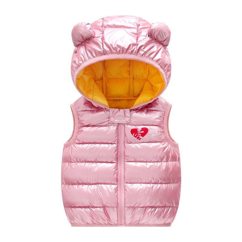Children Warm Down Vest Autumn Baby Boys Girls Sleeveless Waistcoat Kids Outerwear Vests Children Hooded Jackets - MISSCLAUS