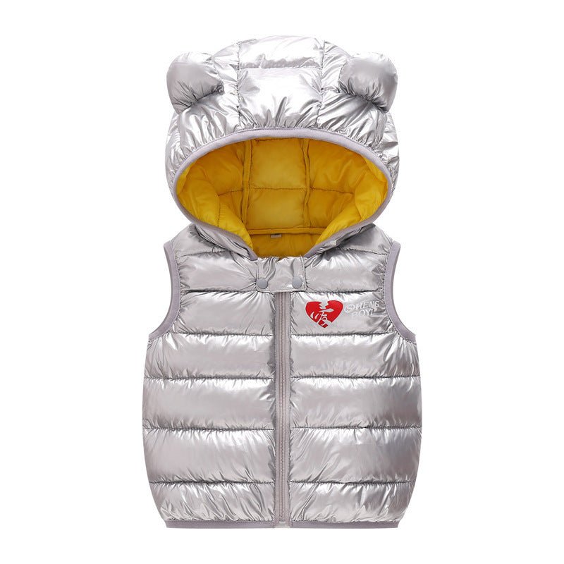 Children Warm Down Vest Autumn Baby Boys Girls Sleeveless Waistcoat Kids Outerwear Vests Children Hooded Jackets - MISSCLAUS