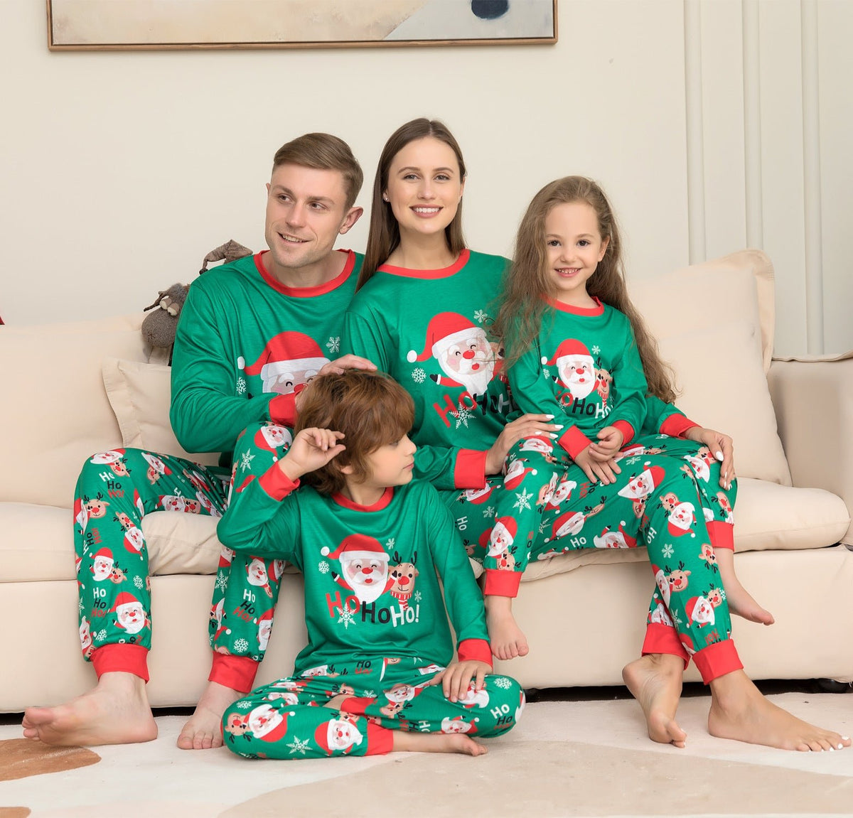 Christmas Pajamas For Family Matching Family Christmas PJs Sets Santa Claus Printed Top Sleepwear - MISSCLAUS